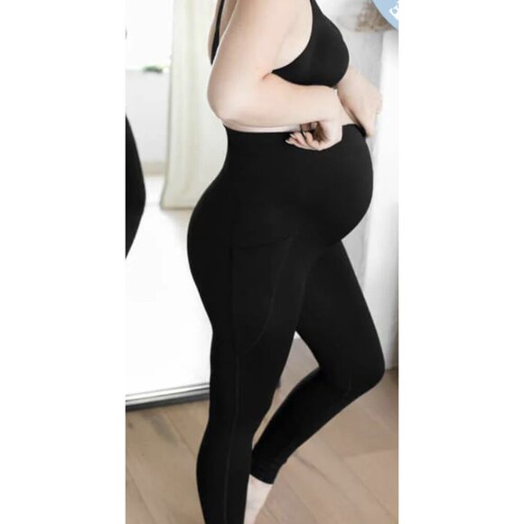 BABYBUB Full Length Maternity Leggings with Pockets in Black - Size XS - Picture 1 of 12